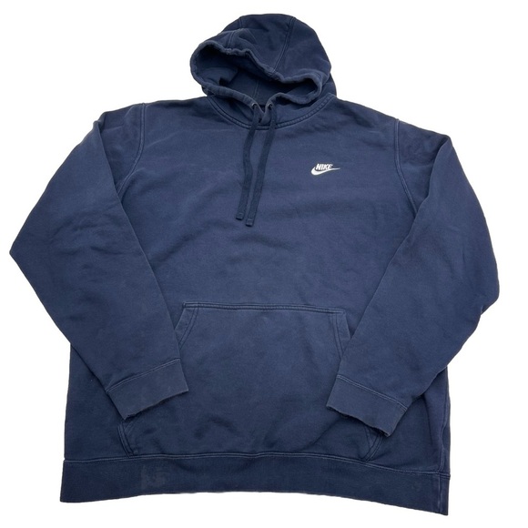 Nike Fleece Hoodie Men’s‎ XL Midnight Navy Pullover Hooded Sweatshirt 804346-451 - Picture 1 of 6